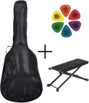 DIMOUZIKA-Housse Guitare Classique 4/4 + Pick + Repose Pieds